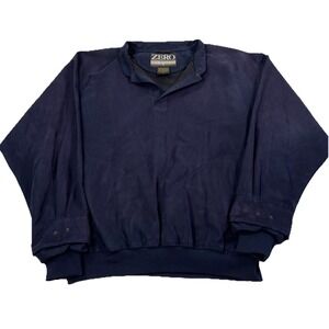 Zero Restriction Jacket Large Navy Blue Golfer Windbreaker Packable Pullover